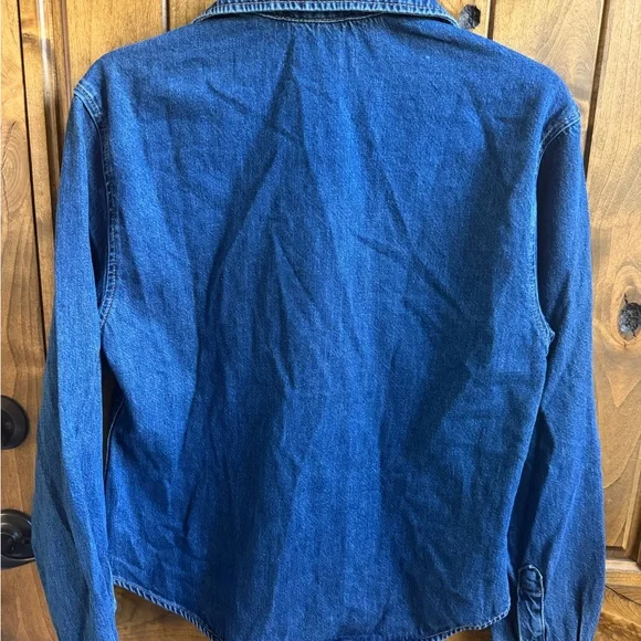 Favorite daughter Blue Denim Button-Up Shirt Jacket new size Small - Picture 6 of 8